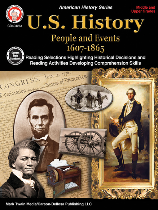 Cover image for U.S. History, Grades 6--12 - People and Events 1607-1865